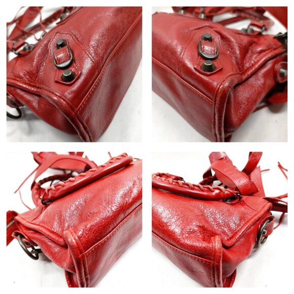 Balenciaga Red Leather Hand Bag mon1000-101425 - Picture 6 of 16